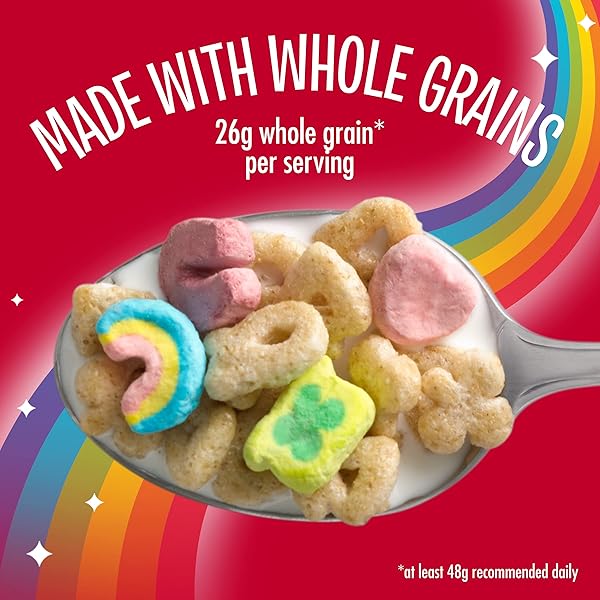 LUCKY CHARMS GLUTEN FREE CEREAL WITH MARSHMALLOWS, KIDS BREAKFAST CEREAL, MADE WITH WHOLE GRAIN, 4 CEREAL CUPS, 6.8 OZ