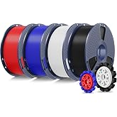 SUNLU PLA+2.0 3D Printer Filament, Black+White+Red+Klein Blue, 4KG | Upgraded PLA+ Filament 1.75mm, Tougher &amp; Stronger, Neatly Wound, +/-0.02mm Accuracy, Individually Vacuum Packed