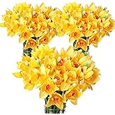 Giegxin 30 Pieces Artificial Daffodils Flowers 16.4 inches Narcissus Spring Flower Faux Flowers for Home Decor Indoor Decorative Flowers Artificial Flowers for Home Garden Wedding Party (Yellow)