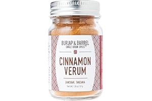 Burlap & Barrel Cinnamon Verum - Ground Ceylon Cinnamon Powder with Pine, Citrus Peel, and Sea Salt Notes - As Seen On Shark Tank - Kitchen Gift for Cooks - 1.8oz Glass Jar
