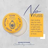 Seven Potions Men's Matte Hair Clay Wax 100ml High Hold Water Based Vegan view 3