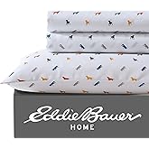 Eddie Bauer Kids - Twin Sheets, Stain-Resistant Toddler Bedding with Matching Sham(s), Super Soft, Ideal Boy Room Essentials (Buddy The Dog White, Twin)