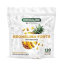 Symbeauty Bromelina Forte 120 Cpr (4 mesi) Drenaline 2500+5000 GDU | Betulla, Centella, Vitamina C | Vegano – Made in Italy (Drenaline 120 compresse)