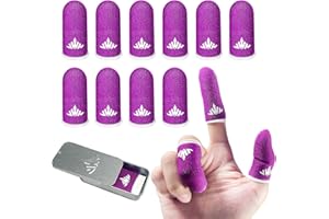 Jwh 10 Pcs Silver Fiber Game Finger Sleeves Thumb Sleeves Mobile Gaming Cots Covers Finger Gloves with Touchscreen for Pubg ​Fundas para Dedos Dedales Gamer Profesionales