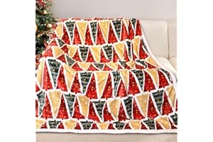 Gogreen Christmas Sherpa Fleece Twin Blanket for Couch Bed Sofa Adults -Soft and Warm Blanket for Winter, Thick and Fuzzy Thr