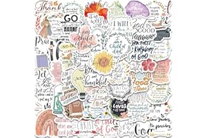 53pcs Bible Verse Stickers, Single Use Paper Decals for Water Bottle, Laptop, Luggage, Phone, Notebook, Skateboard - Inspirat
