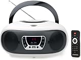 Grouptronics GTCD-501 Stereo Boombox CD Player USB AUX FM White