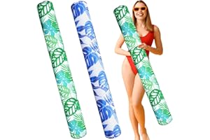 Lunmon 2 Pack Jumbo Pool Noodles for Adults 50 x 6 Inch Beans Bag Pool Floats Non Inflatable Swim Noodles Quick-Drying Mesh Fabric Floats for Summer Beach Party(Leaf)