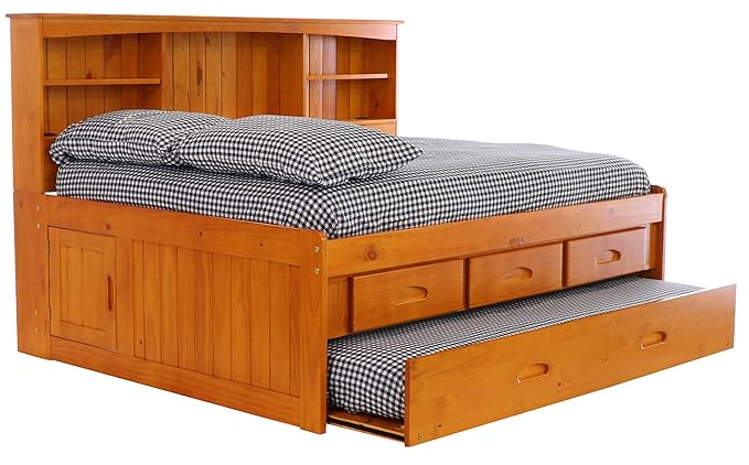 Amazon.com: Cama completa con estantería, 3 cajones y ...