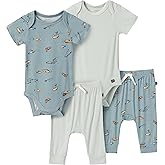 Modern Moments by Gerber Unisex Baby Viscose 4-pack Bodysuit & Pant Set