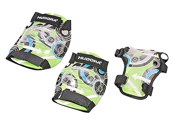 HUDORA Protektoren Kinder Green Style, Protektoren-Set Inliner, Gr. S, 83340