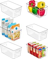 Vtopmart Clear Pantry Organizer Bins 6 Pack with Handles BPA Free view 1