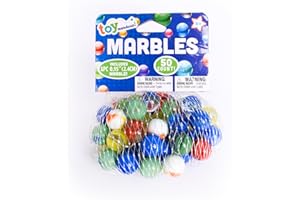 Sunny Days Entertainment 50 Piece Marbles - Colorful Glass Marble for Kids Games | 49 Players and 1 Shooter
