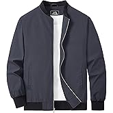 MAGCOMSEN Men's Bomber Jacket Lightweight Casual Zip Up Windbreaker Spring Fall Golf Coat with Pockets