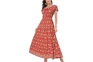 OSTOO Women's 2025 Summer Short Sleeves Boho Floral Print Tiered Casual Flowy Long Maxi Dress