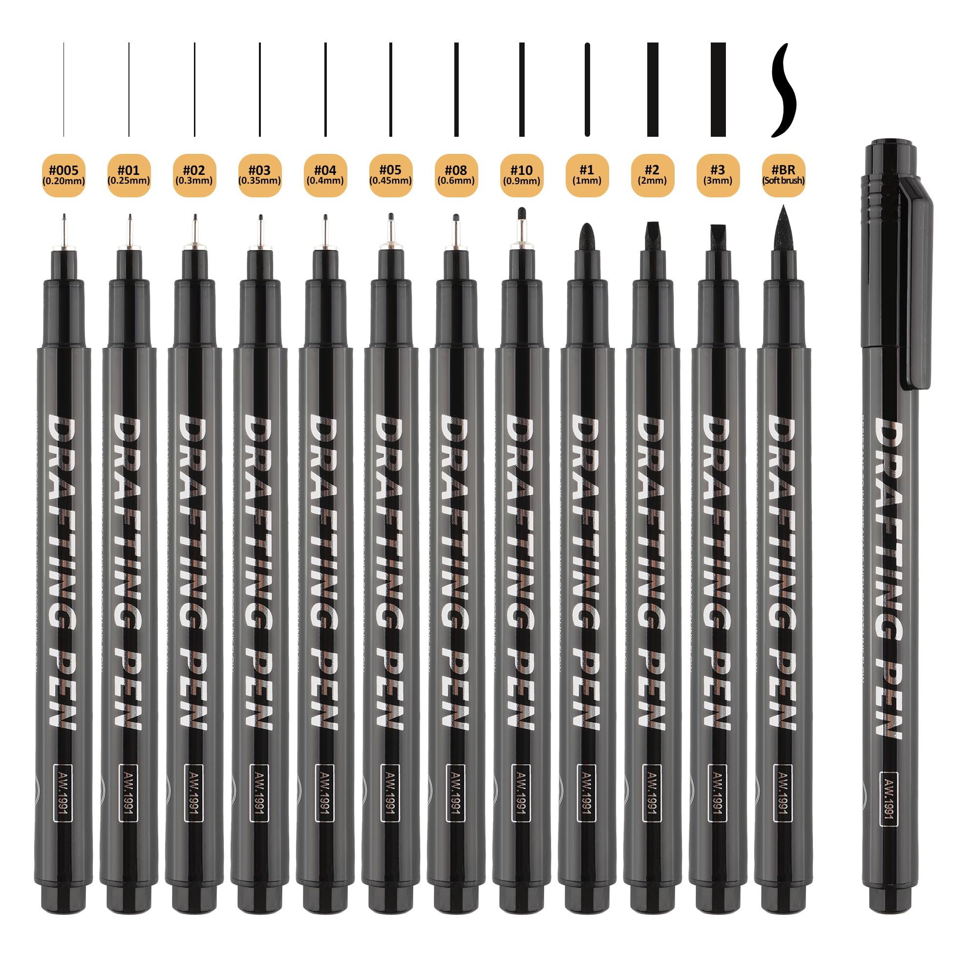 SMOOTHERPRO Black Fineliner Pens | 12 Pack| Drawing Pens for Artist| Art Supplies for Detail & Outlining | Waterproof & Smear-Resistant | Ideal for Drawing Handwriting Sketching Calligraphy（FPB12）