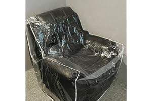 TRIDOK Thick Plastic Chair Covers Heavy Duty Plastic Recliner Cover Anti Cat Dog Scratches,Dust, Dirt, Spill, Paws Clear Vinyl Waterproof Sofa/Couch Covers for Storage and Moving (Armchair-1 Pack)