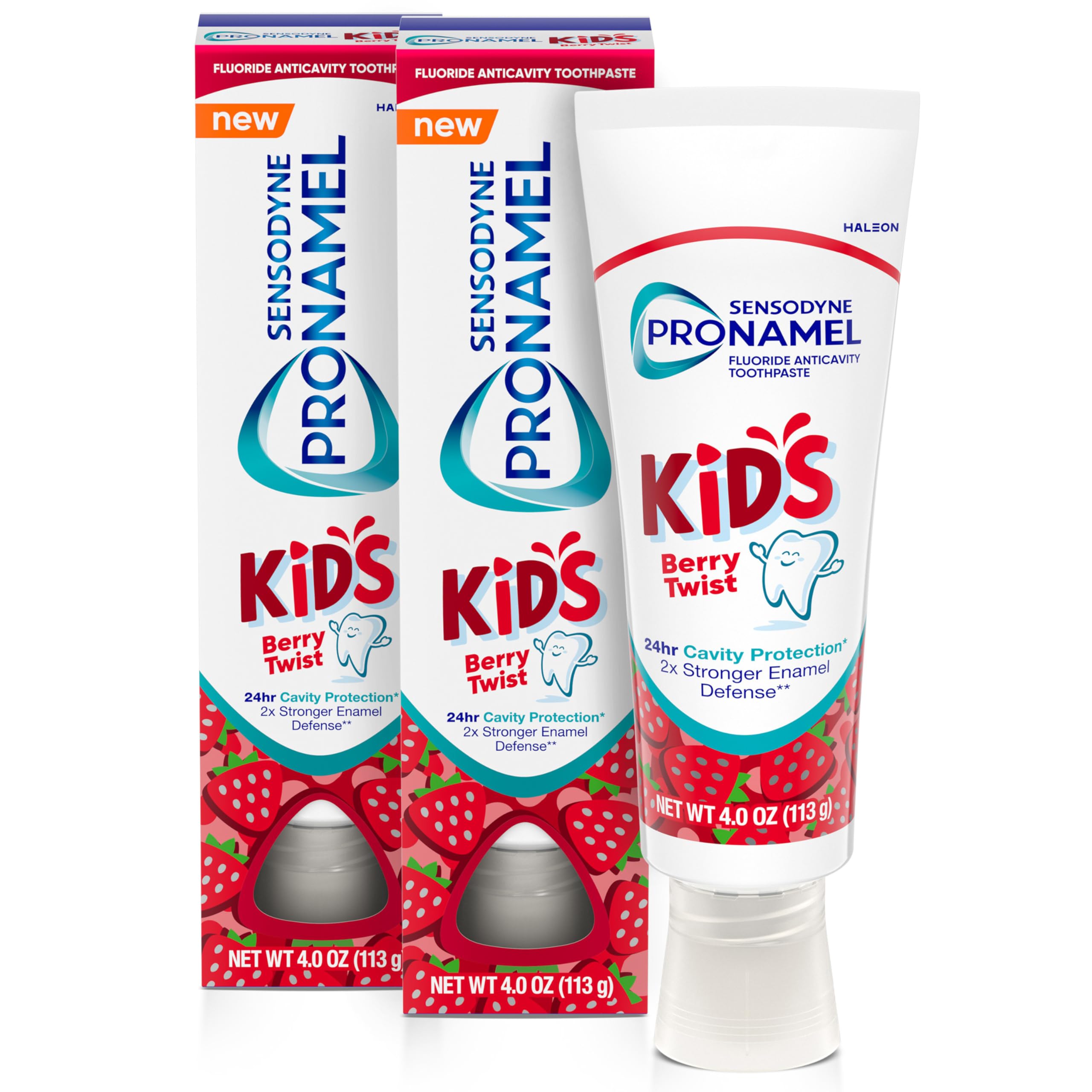 View 1 of Sensodyne Pronamel Kids Toothpaste, Fluoride Anticavity Toothpaste, Cavity and Enamel Protection, for Ages 2+, Berry Twist Flavored, 4 oz (2 Pack)