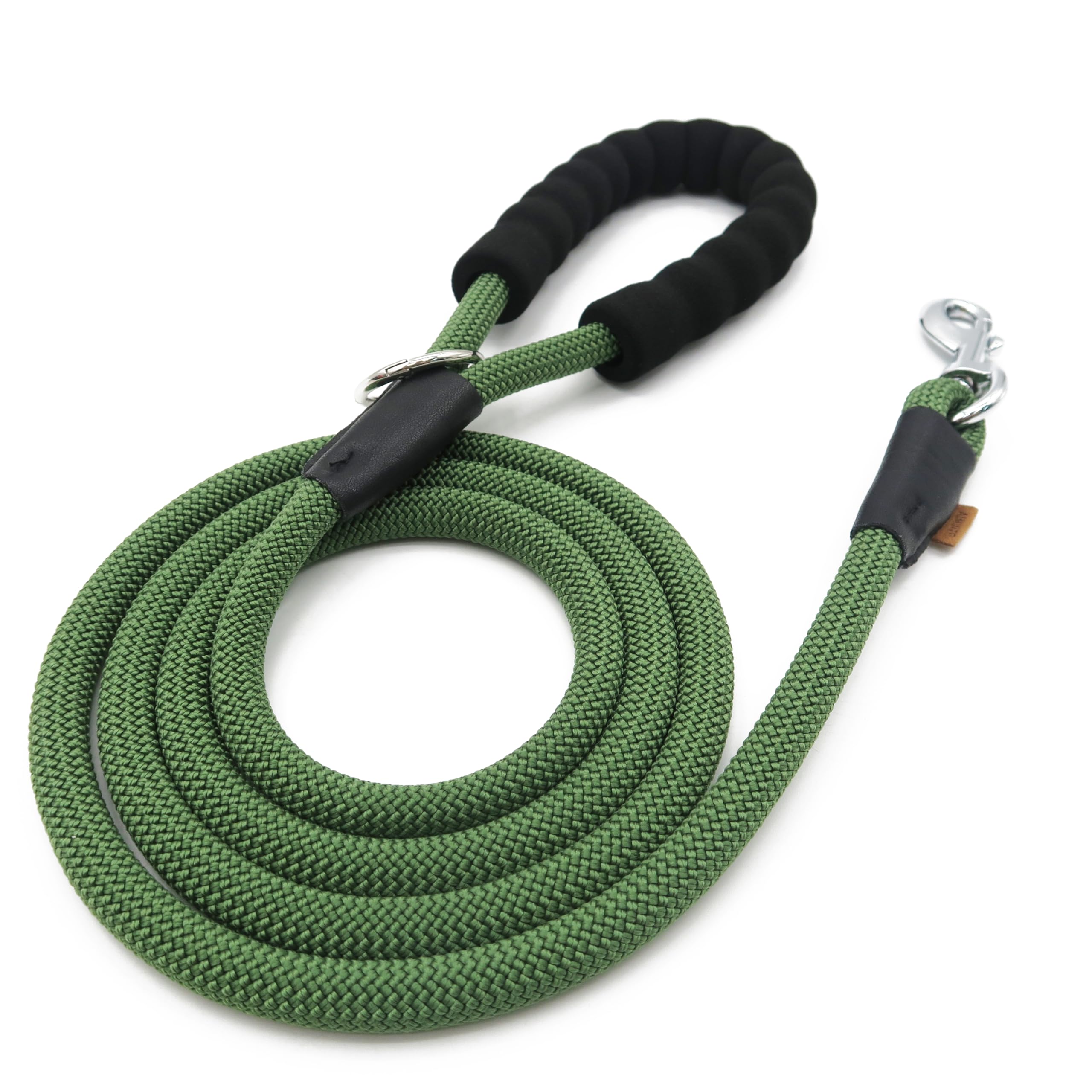 Aiminto Dog Leash, Braided Rope Traction – Walking Training Lead for Medium/Large Dogs ((1/2") - 6FT, Dark Green)