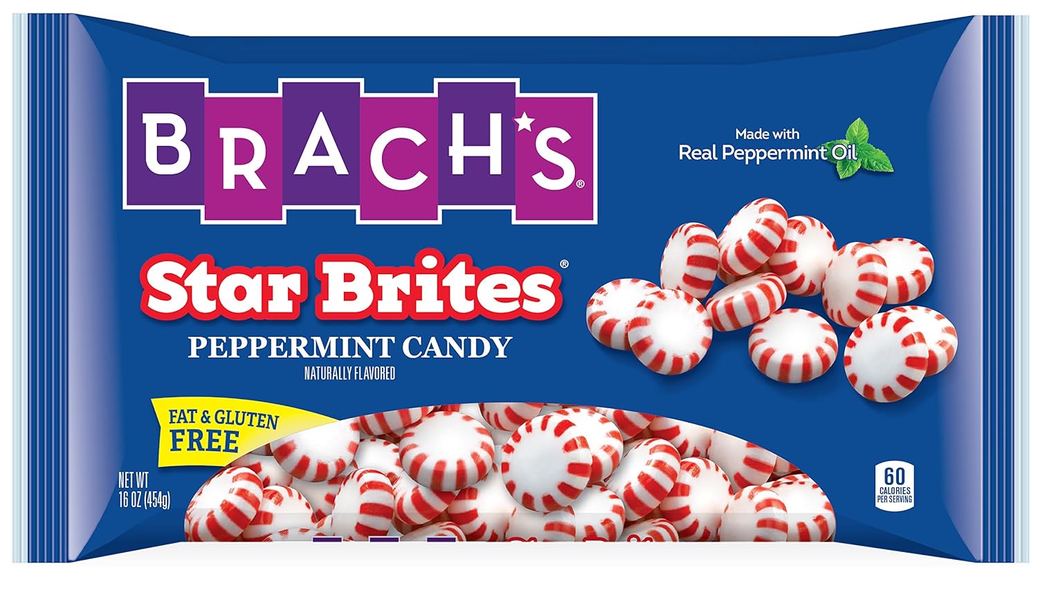 Brach's Starbrites Peppermint Mints, 16 Ounce Bag, Pack of