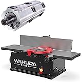 Wahuda Tools Jointer - 6-inch Benchtop Wood Jointer, Spiral Cutterhead Portable Jointer w/Cast Iron Tables & 4-Sided Carbide 