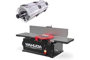 Wahuda Tools Jointer - 6-inch Benchtop Wood Jointer, Spiral Cutterhead Portable Jointer w/Cast Iron Tables & 4-Sided Carbide Tips & 10amp motor, Woodworking Tools for All Wood Types (50160CC-WHD)