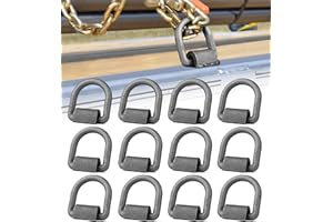 Aupar Heavy Duty 12,000 lbs Weld On Forged D Ring | 1/2" D-Ring with Welding Clip for Trailers and Trucks | 12 Pack