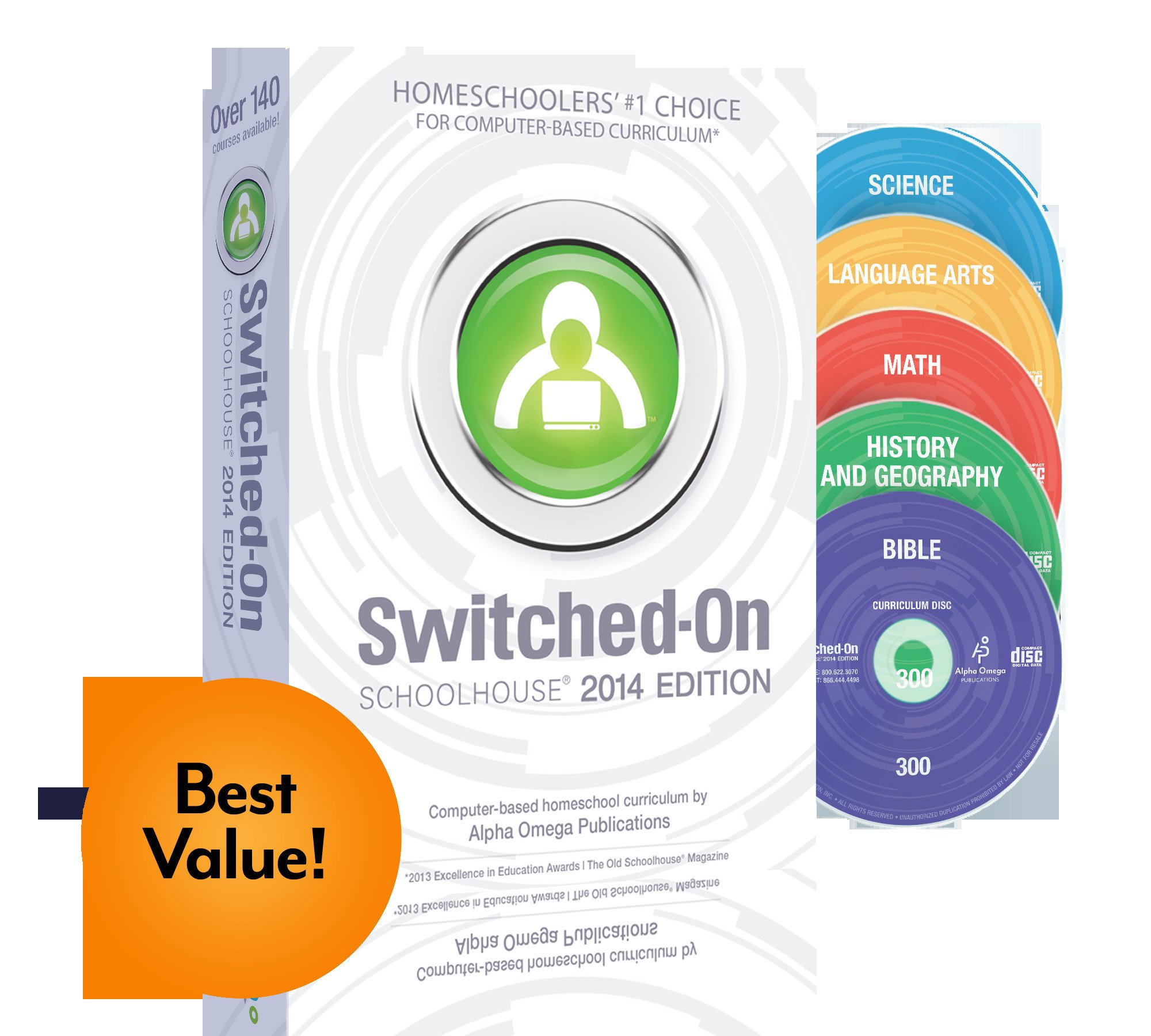 2014 Switched On Schoolhouse Grade 4 Aop 5 Subject Set Math Language Science History Geography Bible Alpha Omega Homeschooling Sos 4th Grade Cd Rom Curriculum Complete Set Alpha Omega Publications 9780740330513 Amazon Com Books