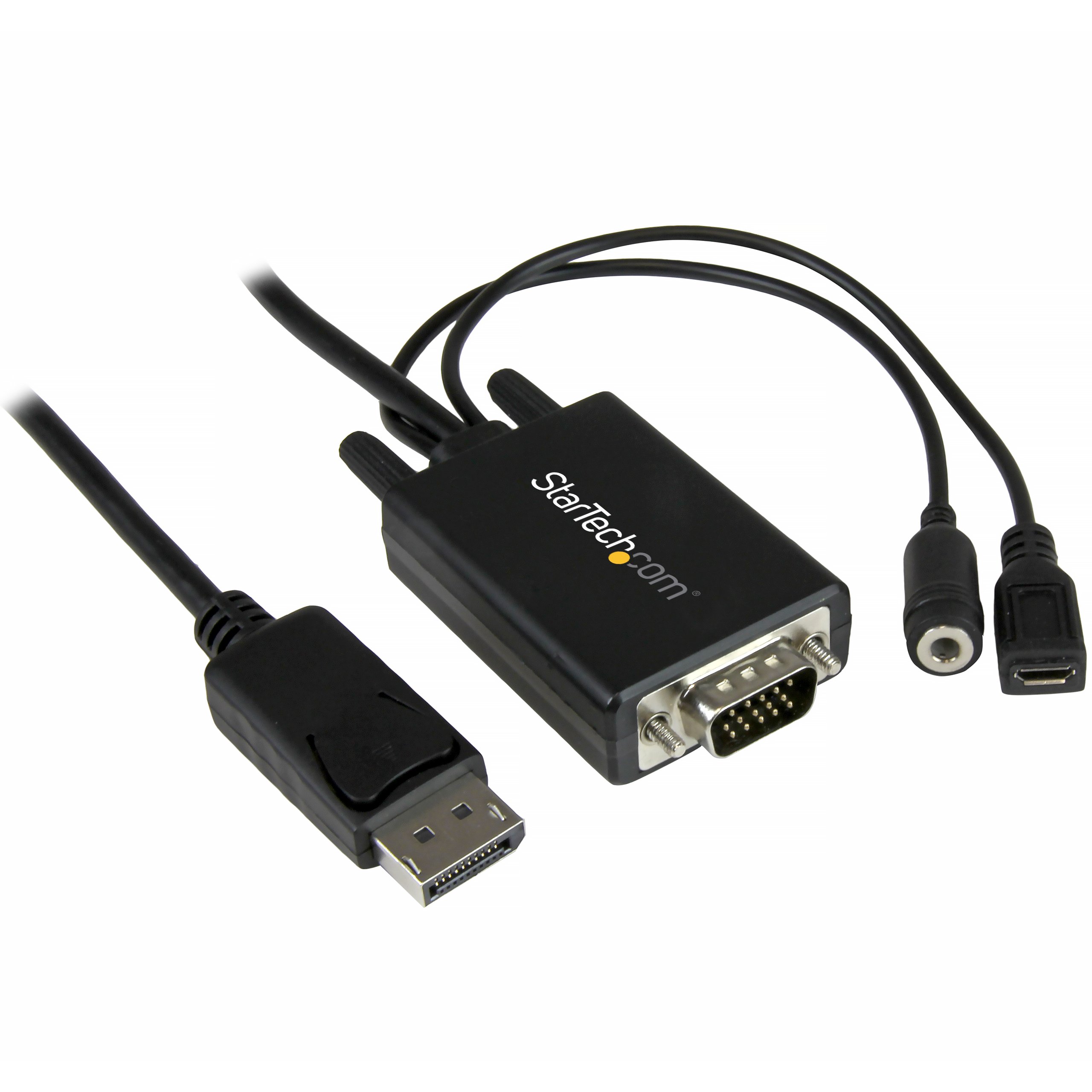 StarTech.com DP2VGAAMM2M 6 ft 2 m DisplayPort to VGA Adapter Cable with Audio, DP to VGA Converter, 1920 x 1200