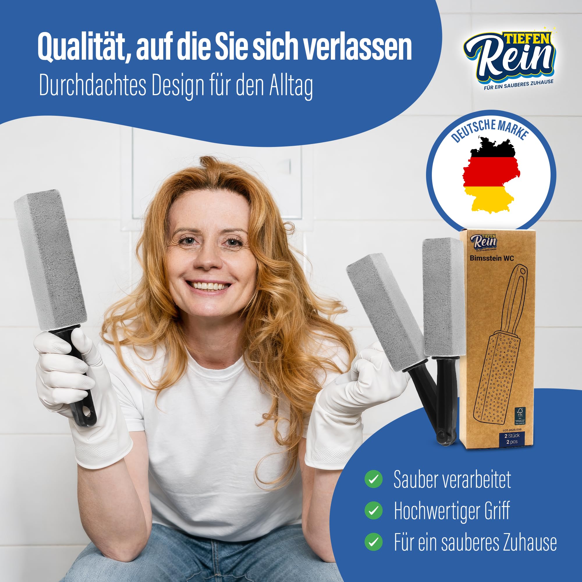 Bimsstein WC 2x - Urinsteinentferner extra stark – Bimsstein Toilette & WC Reiniger – Pumice Stone Reinigungsstein – Entfernt Urinstein, Kalk & Braunstein Entferner – Toilettenreiniger 7