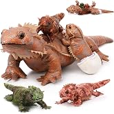 Lenwen 5 Pcs Bearded Dragon Stuffed Animal with 4 Baby Lizards,Brown | Monitor Lizard Stuffed Animal with 4 Baby Lizards, Stuffed Komodo Dragon Plush for Boy Girl Birthday Gift Pet Party Favor