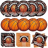 Basketball Birthday Party Decorations 100Pcs Basketball Sports Theme Birthday Party Supplies Basketball Plates and Napkins Basketball Party Favors for Basketball Party Decorations