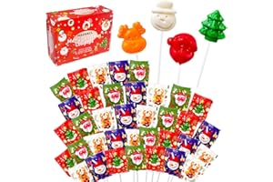 MXZGKCL 36 Assorted Christmas Lollipops Suckers, Christmas Candy Gift Lollipops Individually Wrapped Bulk, Snowman Candies for Christmas Party Favors or Gift Boxes, Christmas Stocking Stuffers