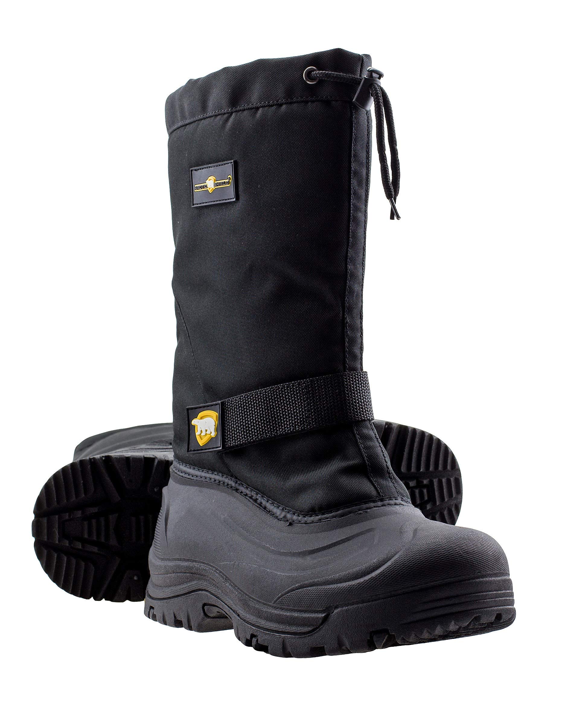 ArcticShield Botas de invierno para hombre con forro térmico extraíble – Botas de nieve altas, cálidas e impermeables con aislamiento para hombre con clasificación de -40 °F (negro, 10)