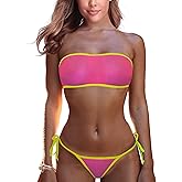 LAMORTY Sheer Micro Bikini Extreme See Through Mini Bikinis Swimsuit Exotic G String Mesh Bathing Suit Sexy Slutty Swimsuits