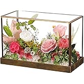 Valentines Day Flowers Roses Gifts for Women,Forever Real Preserved Rose in Glass Dome,Valentines Day Pink Roses Gifts for Her Wife Women Girlfriend Best Friend.