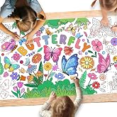 Butterfly Birthday Party Giant Coloring Poster - 31.5X 72 Inches - Versatile Classroom Wall D&eacute;cor &amp; Butterfly Birthday Decorations-Poster or Table Cover for School Parties and Special Events
