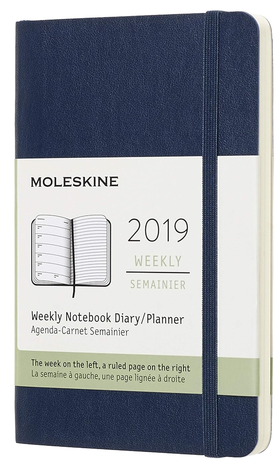 Moleskine Planner Diary 2019 12M Weekly Notebook Pocket Sapphire Blue