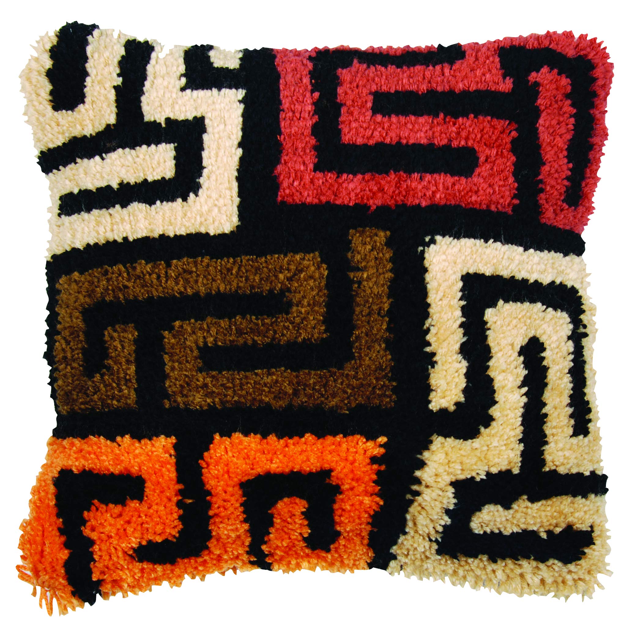 Vervaco Cushion: Kuba Cloth, Cotton, Multi, ca. 40 x 40 cm / 16" x 16"