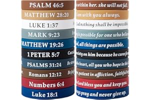 QEERBSIN Bible Verses Bracelets Motivational Christian Rubber Bracelets Faith Hope Wristbands Bracelets for Men Women Teens