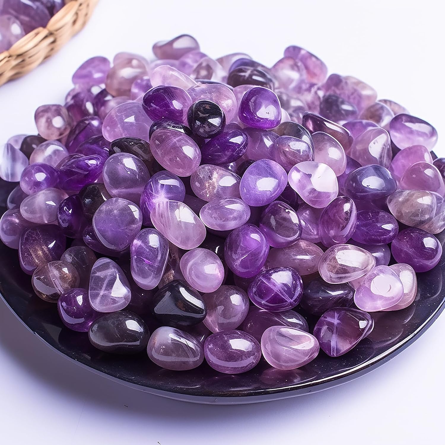 Indoor Fountains & Accessories - SigMntun Polished Amethyst Crystal Chips - 10 oz (283g) Tumbled Stone Chips Crushed Sea Glass Stones Healing Reiki Crystal Jewelry Making Home Decoration