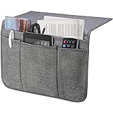 SYSOV Bedside Caddy Bedside Storage Organizer Magazine Phone Tablet iPad Remote Holder, Organizer Caddy for Home College Dorm Bed, Sofa, Bunk Bed (Grey)