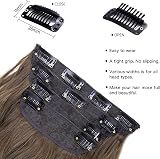 AliLeader 20 Inch Clip In Hair Extensions 4Pcs Medium Brown Synthetic Curly Wavy view 3