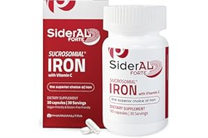 PHARMANUTRA SiderAL Forte Iron Supplement Clinically Proven to Increase Levels Without Side Effects | Sucrosomial High Absorption Gentle Iron Pills for Women and Men | Vitamin C | Anemia & Energy Support | 30 ct