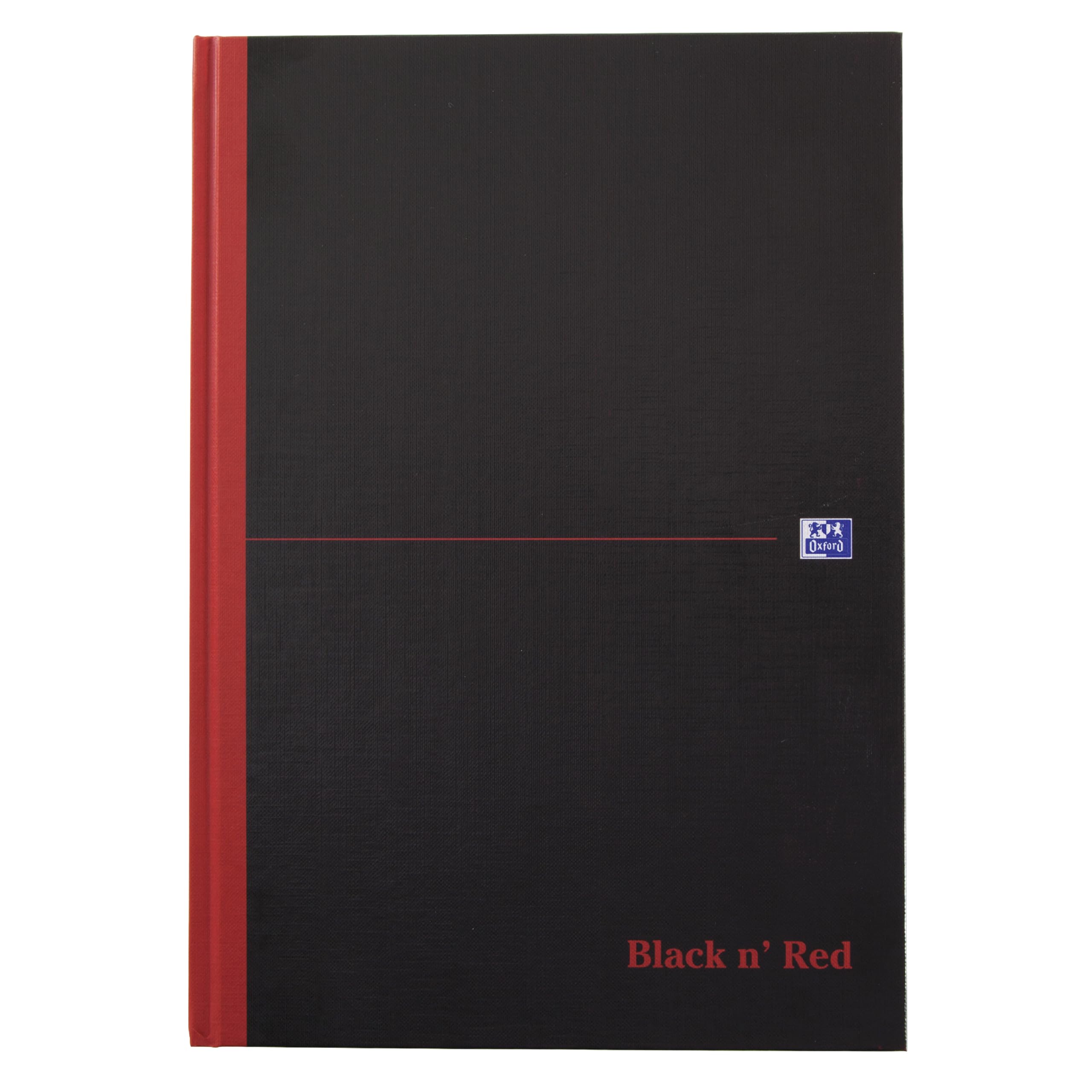 Oxford Black n' Red A4 Hardback Casebound Notebook, Narrow Ruled with Margin, 96 Page, 1 Notebook โ image 1