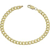 Kooljewelry 14k Yellow Gold Filled High Polish Miami Cuban Curb Link Chain Bracelet (6 mm, 8.5 inch)
