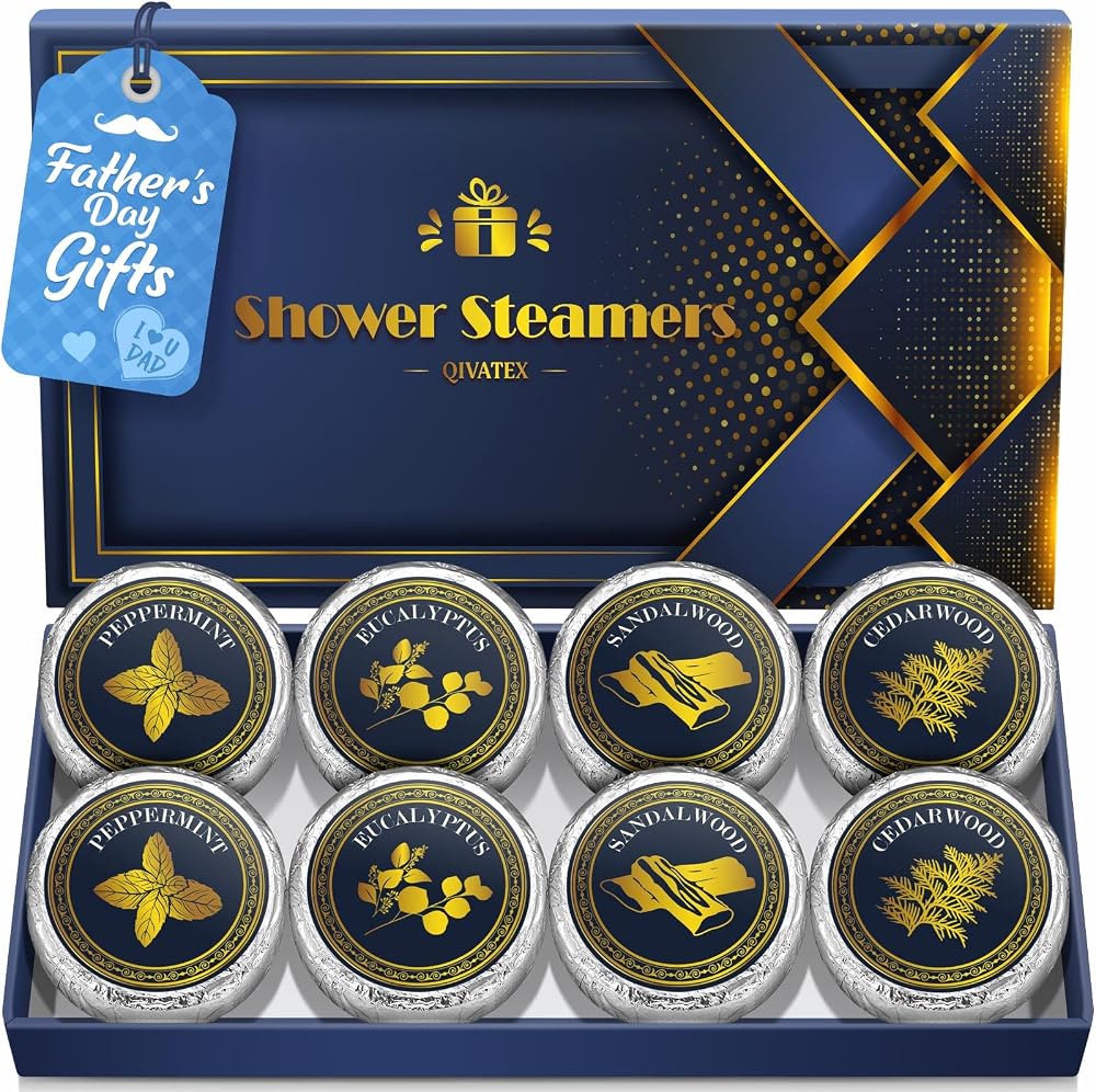 Qivatex Shower Steamers 8 Pack Aromatherapy for Men Gifts