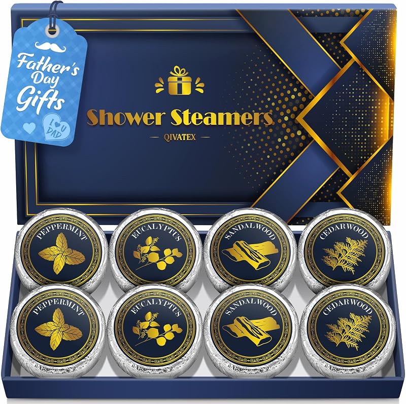 Qivatex Shower Steamers 8 Pack Aromatherapy for Men Gifts