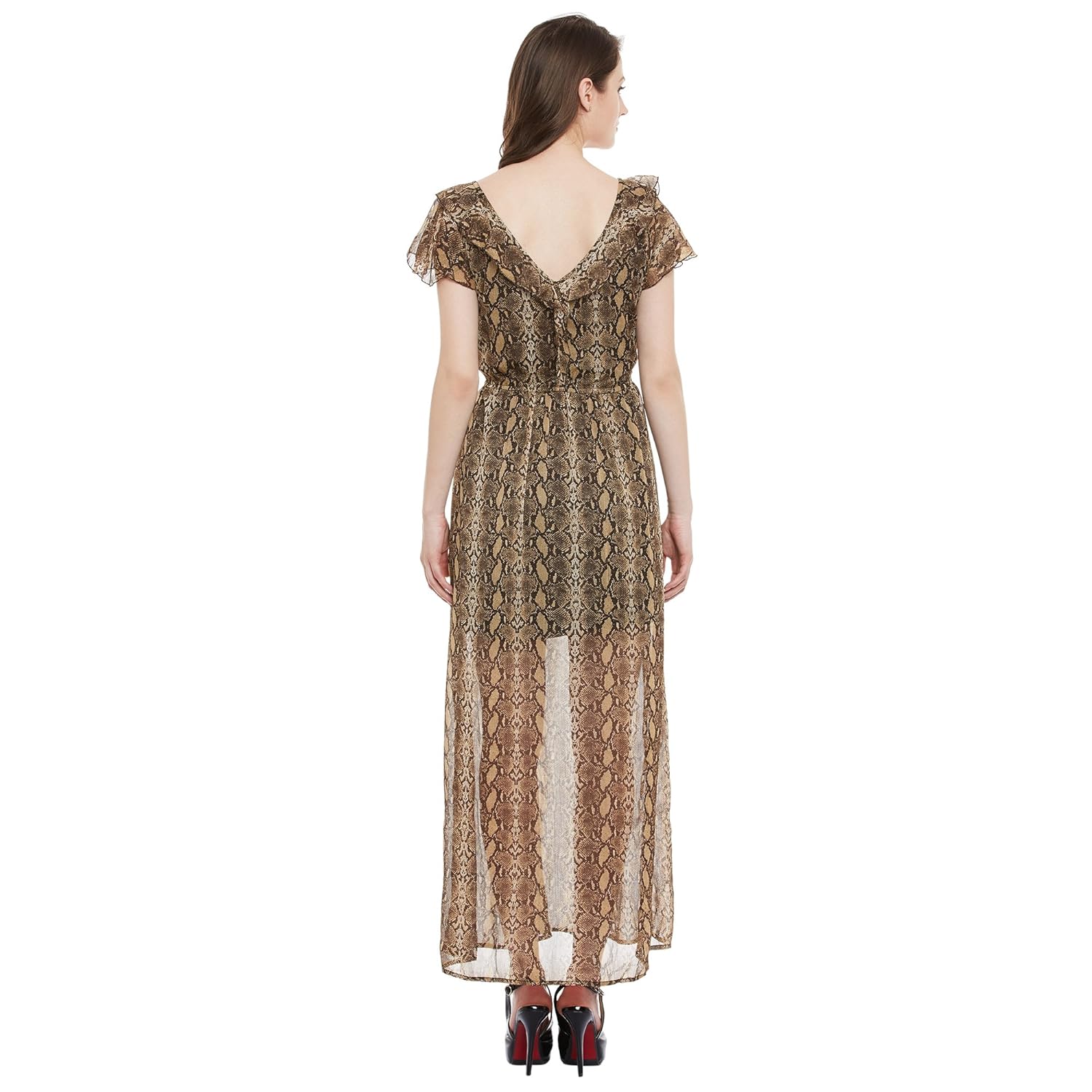 the gud look women's snake print maxi dress