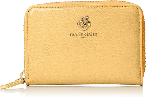 Amazon マリクレール 財布 ミニ財布 レディース カード入れ付き 本革 小さい財布 手のひらサイズ 背面にカード入れ ブランド パークフロラル イエロー Marie Claire マリ クレール 財布